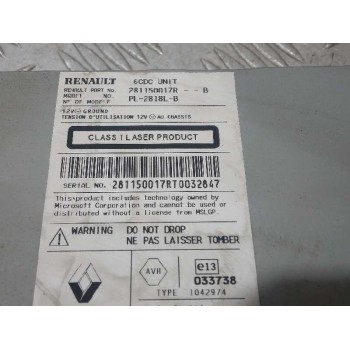 Recambio de sistema audio / radio cd para renault laguna iii dynamique referencia OEM IAM 281150017R  