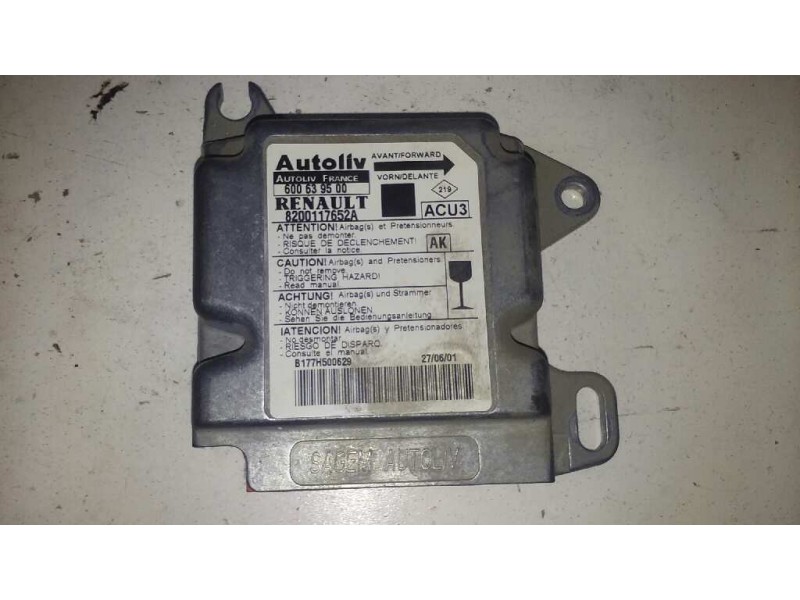 Recambio de centralita airbag para renault scenic (ja..) 1.9 dci authentique referencia OEM IAM 8200117652A 8200117652A 
