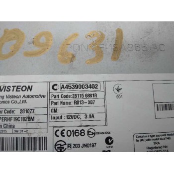 Recambio de sistema audio / radio cd para smart forfour basis (52kw) (453.042) referencia OEM IAM A4539003402  