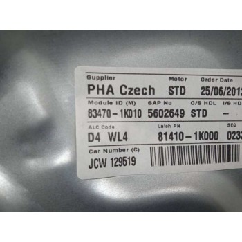 Recambio de elevalunas trasero izquierdo para hyundai ix20 sle blue referencia OEM IAM 834701K010 834501P000 2 PINS