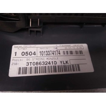 Recambio de apoyabrazos central para skoda superb combi (3t5) 2.0 tdi dpf referencia OEM IAM 3T0863241D  