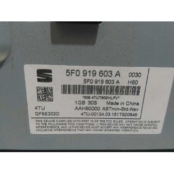 Recambio de pantalla multifuncion para seat leon (5f1) 1.2 tsi referencia OEM IAM 5F0919603A 5F0919603A DE NAVEGADOR