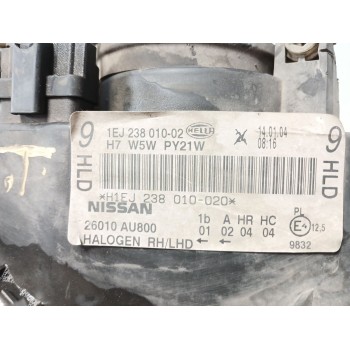 Recambio de faro derecho para nissan primera (p12) 1.9 dci referencia OEM IAM 26010au800  