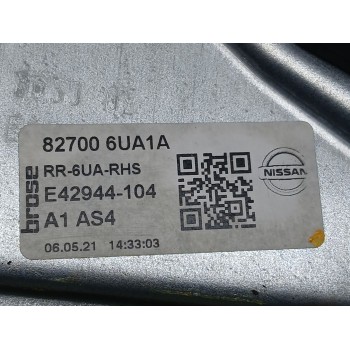 Recambio de elevalunas trasero derecho para nissan qashqai iii (j12) 1.3 dig-t referencia OEM IAM 827006UA1A E42944104 DJRR6UARH