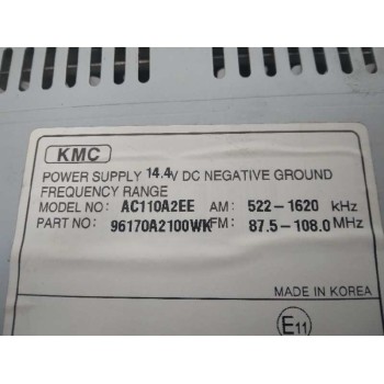 Recambio de sistema audio / radio cd para kia pro_cee´d ( ) drive referencia OEM IAM 96170A2100WK AC110A2EE 