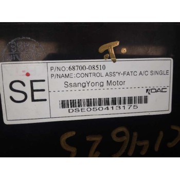Recambio de mando climatizador para ssangyong rexton 2.7 turbodiesel cat referencia OEM IAM 6870008510  
