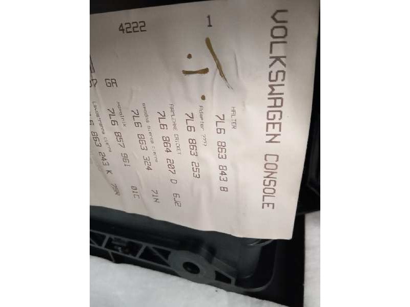 Recambio de apoyabrazos central para volkswagen touareg (7la) tdi r5 referencia OEM IAM 7L6863843B  