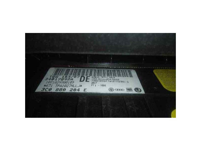 Recambio de airbag delantero derecho para volkswagen passat berlina (3c2) highline referencia OEM IAM 3C0880204E 1 CONECTOR 
