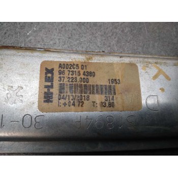 Recambio de elevalunas delantero derecho para peugeot 208 referencia OEM IAM 9674254380 2 CABLES 9673154380