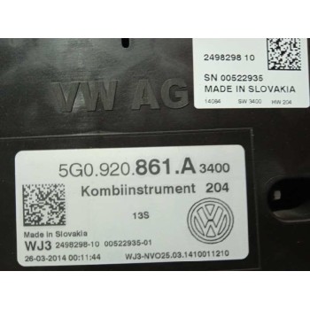 Recambio de cuadro instrumentos para volkswagen golf vii lim. business bluemotion tech. referencia OEM IAM 5G0920861A 5G0920861A