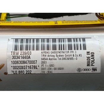 Recambio de airbag delantero derecho para volkswagen touareg (7la) tdi r5 referencia OEM IAM 7l0880202  