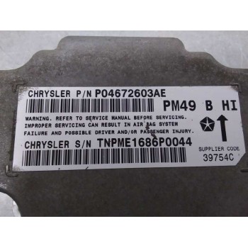 Recambio de centralita airbag para dodge caliber 2.0 16v crd cat referencia OEM IAM 04672603AE P04672603AE 