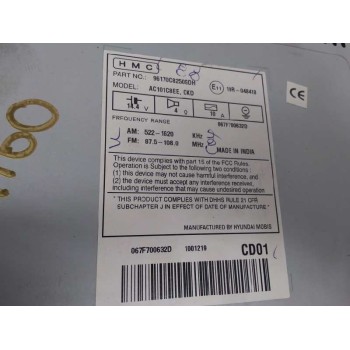 Recambio de sistema audio / radio cd para hyundai i20 basis blue referencia OEM IAM 96170C8250SDH  