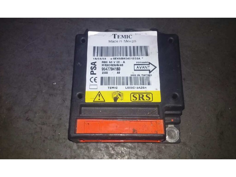 Recambio de centralita airbag para citroën c3 1.4 hdi exclusive referencia OEM IAM 9647794180 9647794180 