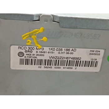 Recambio de sistema audio / radio cd para volkswagen touran (1t2) referencia OEM IAM 1k0035186ad 9184918151 