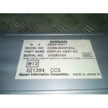 Recambio de display para nissan primera berlina (p12) acenta referencia OEM IAM 28090AV617  