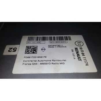 Recambio de sistema audio / radio cd para renault captur luxe referencia OEM IAM 10R0411174  