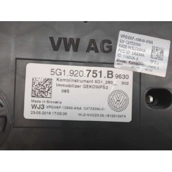 Recambio de cuadro instrumentos para volkswagen golf vii lim. advance bluemotion tech. referencia OEM IAM 5G1920751B 5G1920751B 