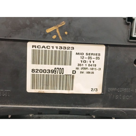 Recambio de cuadro instrumentos para renault megane ii berlina 3p 1.5 dci diesel referencia OEM IAM 8200399700  