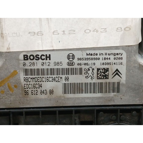 Recambio de centralita motor uce para citroën c4 berlina premier referencia OEM IAM 9661204380 0281012985 