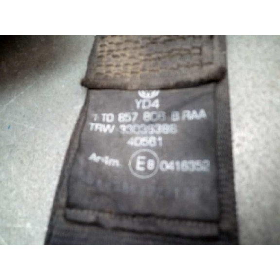 Recambio de cinturon seguridad trasero derecho para volkswagen touran (1t1) advance referencia OEM IAM 1T0857706B  
