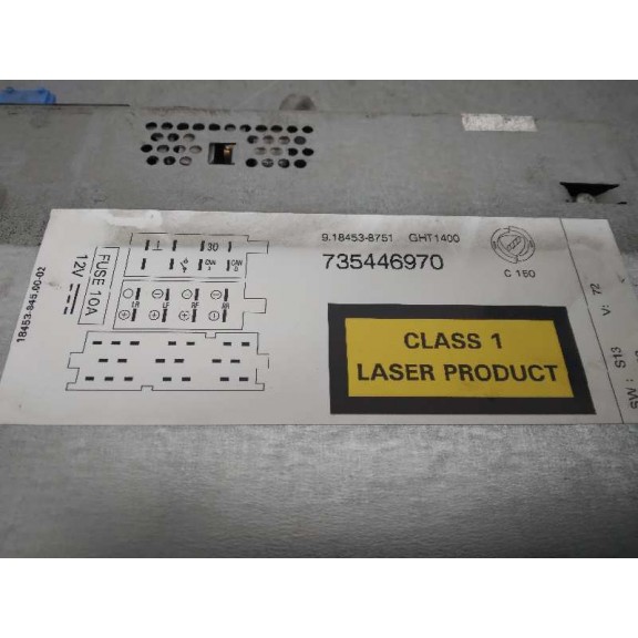 Recambio de sistema audio / radio cd para fiat grande punto (199) 1.4 16v turbo dynamic (88kw) referencia OEM IAM 735446970 9184