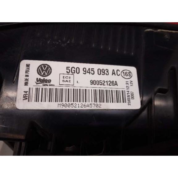 Recambio de piloto trasero izquierdo interior para volkswagen golf vii lim. business bluemotion tech. referencia OEM IAM 5G09450