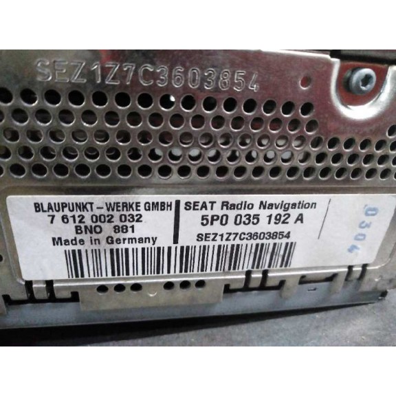 Recambio de sistema audio / radio cd para seat altea (5p1) 2.0 tdi referencia OEM IAM 5P0035192A  