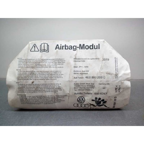 Recambio de airbag delantero derecho para audi a8 (4e2) 3.7 quattro referencia OEM IAM 4E0880203C  