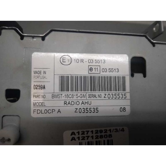 Recambio de sistema audio / radio cd para ford focus lim. (cb8) trend referencia OEM IAM BM5T18C815GM CAJA 