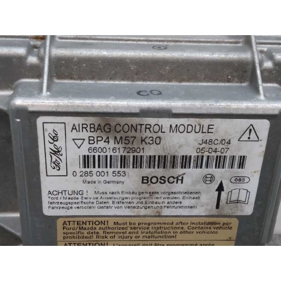 Recambio de centralita airbag para mazda 3 berlina (bk) 1.6 crdt active referencia OEM IAM 0285001553 BP4M57K30 