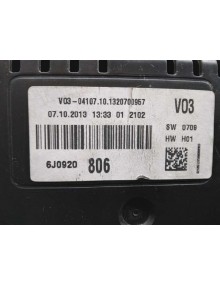 Recambio de cuadro instrumentos para seat ibiza sc (6j1) reference referencia OEM IAM 6J0920806   2