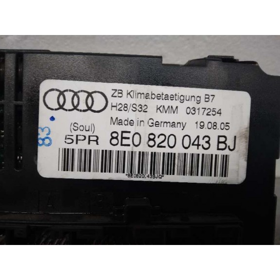 Recambio de mando climatizador para audi a4 avant (8e) 2.0 tdi referencia OEM IAM 8E0820043BJ  