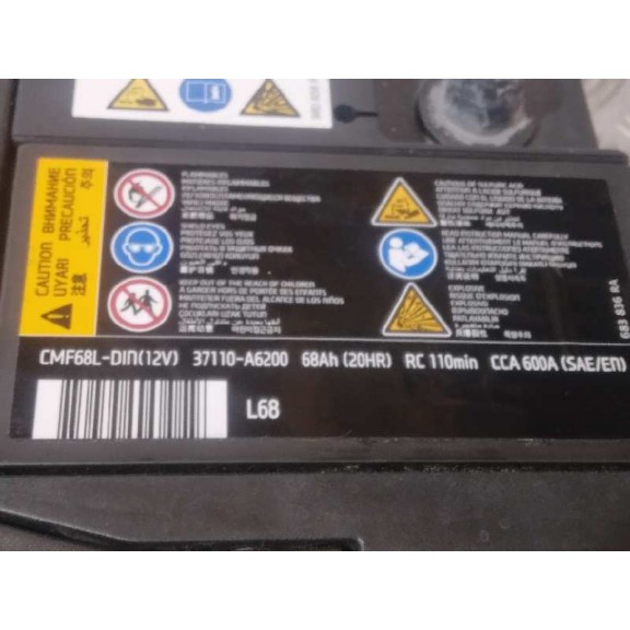 Recambio de bateria para hyundai tucson 1.6 hybrid 4x4 referencia OEM IAM 37110A6200 68 AH 