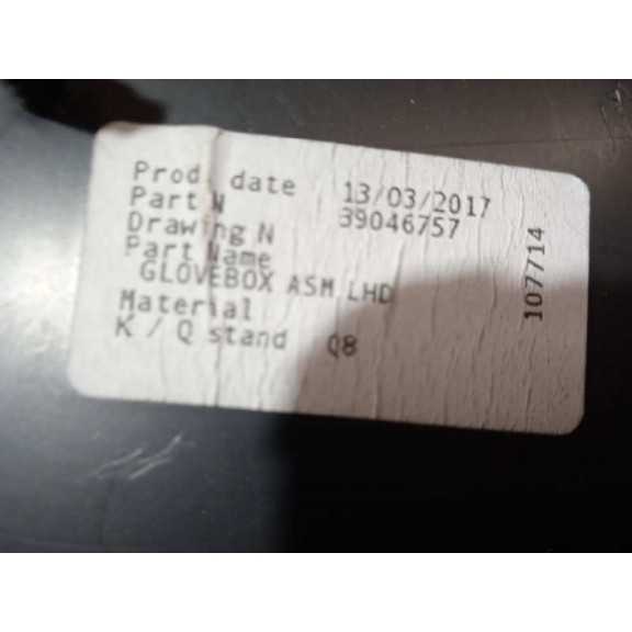 Recambio de guantera para opel astra k lim. 5türig business referencia OEM IAM 39046757  