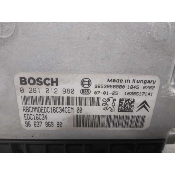 Recambio de centralita motor uce para citroën c4 grand picasso business referencia OEM IAM 9653958980 0281012980 