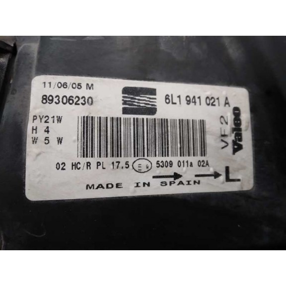 Recambio de faro izquierdo para seat ibiza (6l1) stella referencia OEM IAM 6L1941021A 89306230 