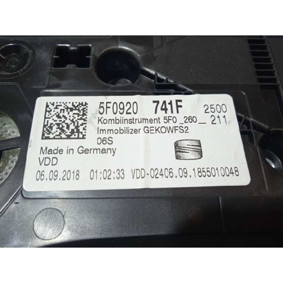 Recambio de cuadro instrumentos para seat leon st (5f8) 1.6 tdi referencia OEM IAM 5F0920741F  260KMH-6000RPM