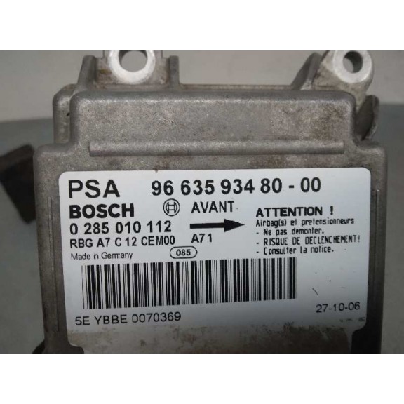 Recambio de centralita airbag para peugeot 207 x-line referencia OEM IAM 9663593480  