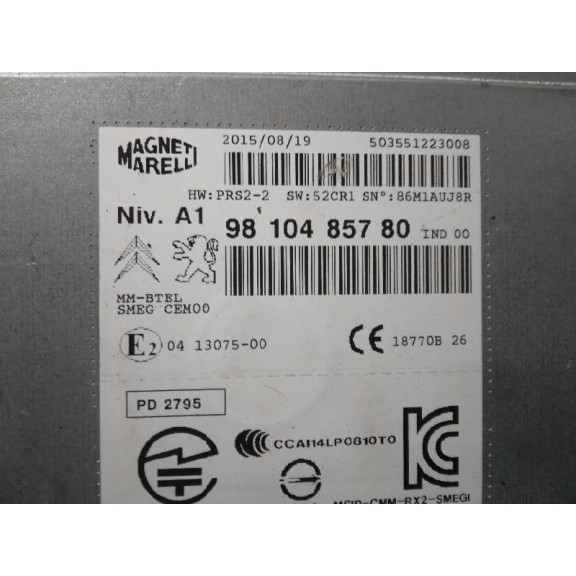 Recambio de sistema navegacion gps para citroën c4 picasso intensive referencia OEM IAM 9810485780 CAJA 