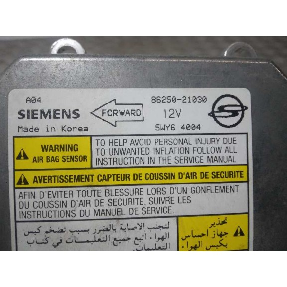 Recambio de centralita airbag para ssangyong rodius 2.7 turbodiesel cat referencia OEM IAM 8625021030  