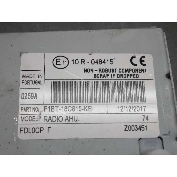 Recambio de sistema audio / radio cd para ford focus lim. business referencia OEM IAM F1BT18C815KP  