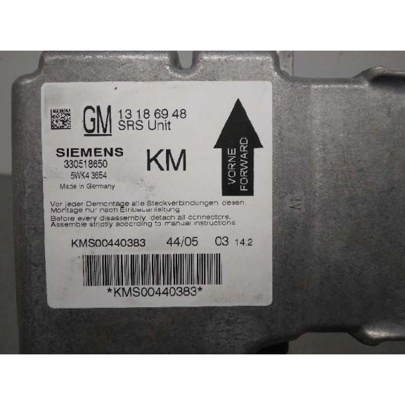 Recambio de centralita airbag para opel vectra c berlina 1.9 cdti referencia OEM IAM 13186948 330518650 