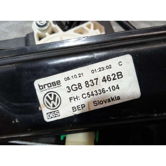 Recambio de elevalunas delantero derecho para volkswagen arteon (3h8) referencia OEM IAM 3G8837462B 4K0959802 2 PINS