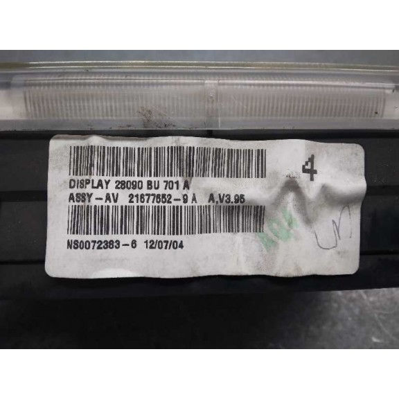 Recambio de display para nissan almera (n16/e) 1.8 16v cat referencia OEM IAM 28090BU701A 21677652 