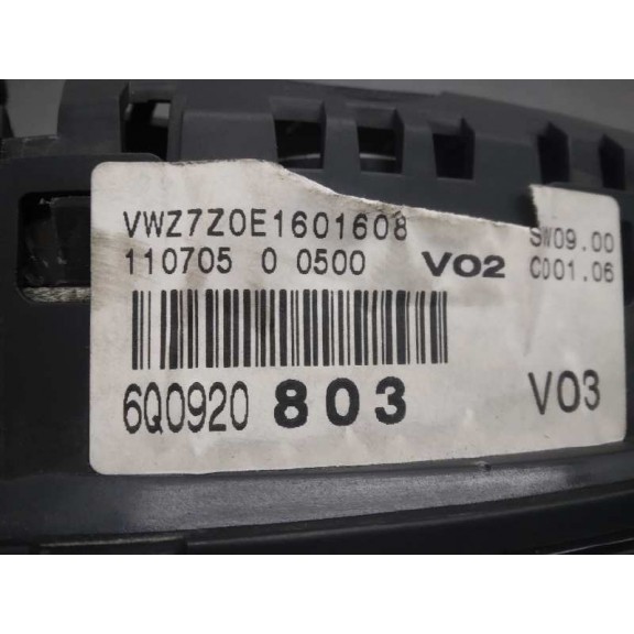 Recambio de cuadro instrumentos para volkswagen polo (9n3) 1.4 16v referencia OEM IAM 6Q0920803  
