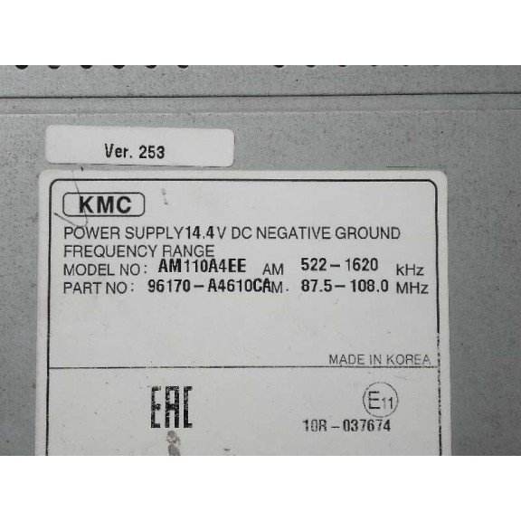 Recambio de sistema audio / radio cd para kia carens ( ) basic referencia OEM IAM 96170A4610CA  