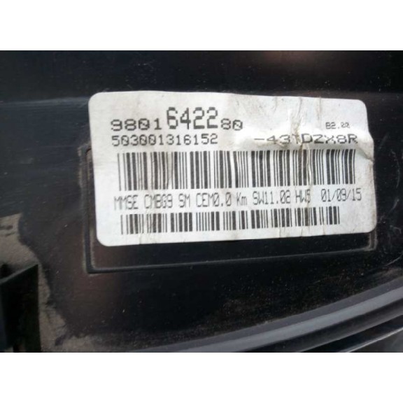 Recambio de cuadro instrumentos para peugeot expert kasten furgón l2h1 referencia OEM IAM 9801642280  