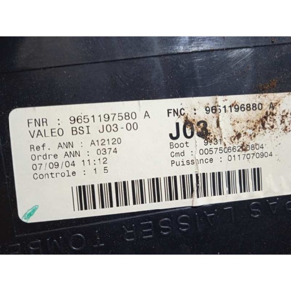 Recambio de centralita bsi para peugeot 307 cc (s1) 1.6 referencia OEM IAM 9651197580  