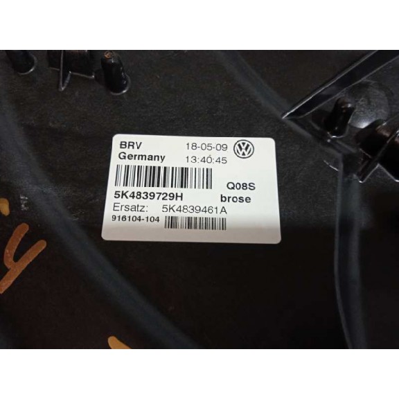 Recambio de elevalunas trasero izquierdo para volkswagen golf vi (5k1) 2.0 tdi referencia OEM IAM 5K4839461A 5K0959703C 
